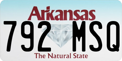 AR license plate 792MSQ