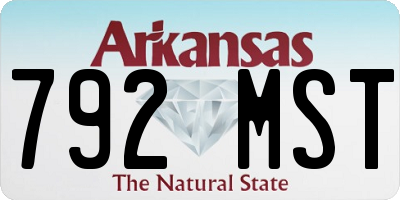 AR license plate 792MST