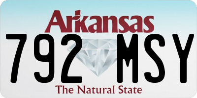 AR license plate 792MSY