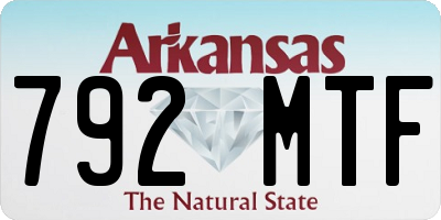 AR license plate 792MTF