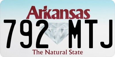 AR license plate 792MTJ