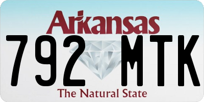 AR license plate 792MTK