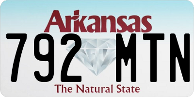 AR license plate 792MTN