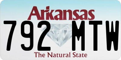 AR license plate 792MTW