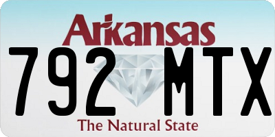 AR license plate 792MTX