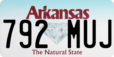 AR license plate 792MUJ