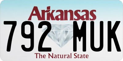 AR license plate 792MUK
