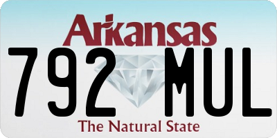 AR license plate 792MUL