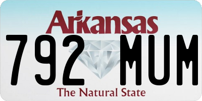 AR license plate 792MUM