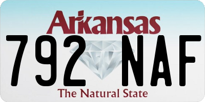 AR license plate 792NAF