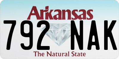 AR license plate 792NAK