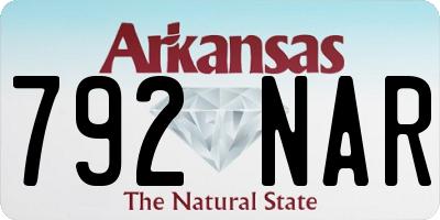 AR license plate 792NAR
