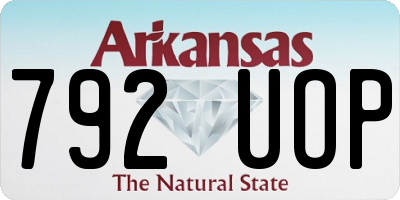 AR license plate 792UOP