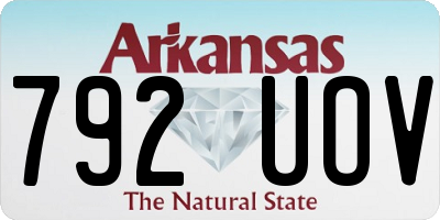 AR license plate 792UOV