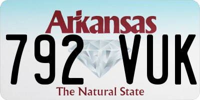 AR license plate 792VUK