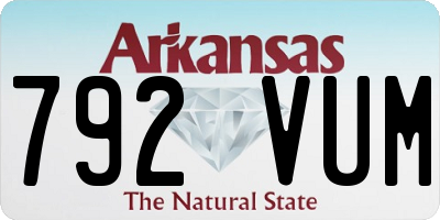 AR license plate 792VUM