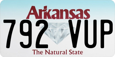 AR license plate 792VUP