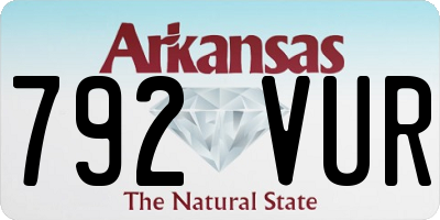 AR license plate 792VUR