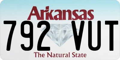 AR license plate 792VUT