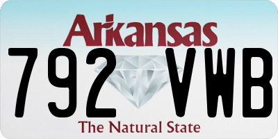 AR license plate 792VWB
