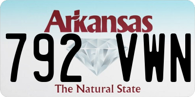 AR license plate 792VWN