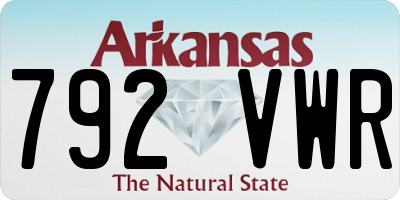 AR license plate 792VWR