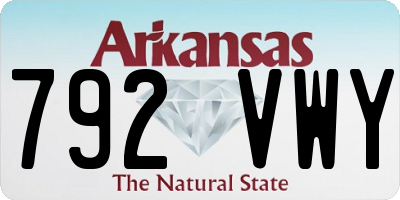 AR license plate 792VWY