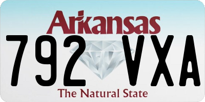 AR license plate 792VXA