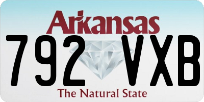 AR license plate 792VXB
