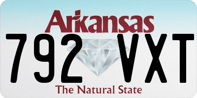 AR license plate 792VXT