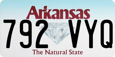 AR license plate 792VYQ