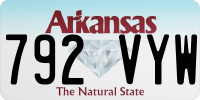 AR license plate 792VYW