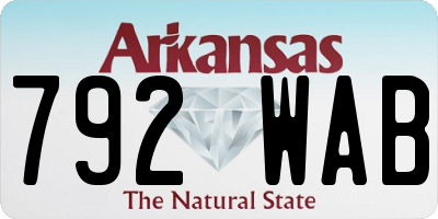 AR license plate 792WAB