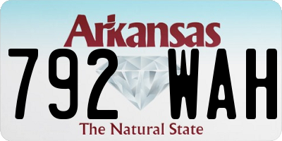 AR license plate 792WAH