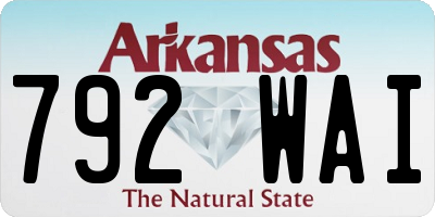 AR license plate 792WAI
