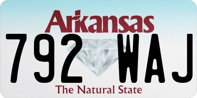 AR license plate 792WAJ