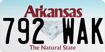 AR license plate 792WAK