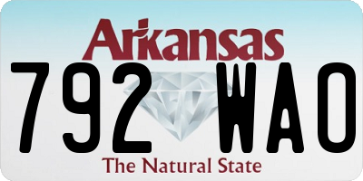 AR license plate 792WAO