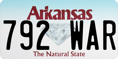 AR license plate 792WAR