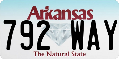 AR license plate 792WAY