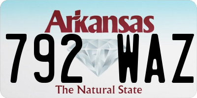 AR license plate 792WAZ