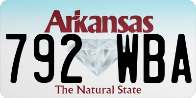 AR license plate 792WBA