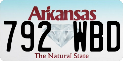 AR license plate 792WBD
