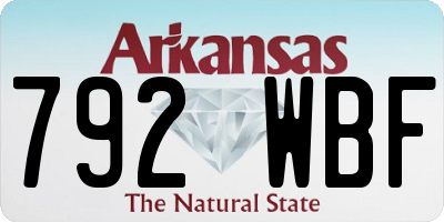 AR license plate 792WBF