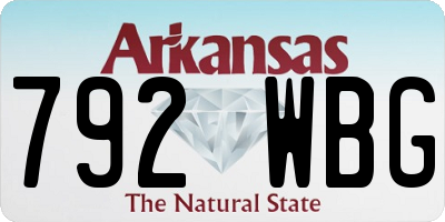 AR license plate 792WBG