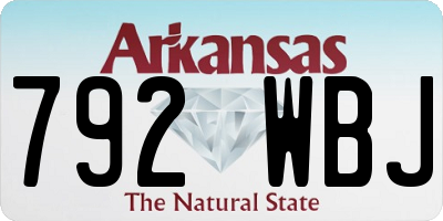 AR license plate 792WBJ