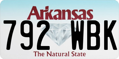 AR license plate 792WBK