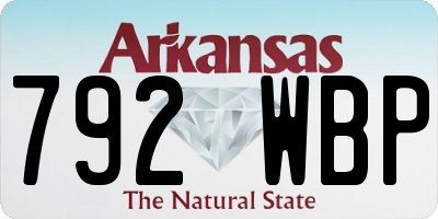 AR license plate 792WBP