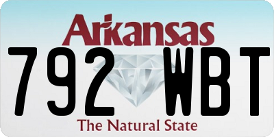 AR license plate 792WBT