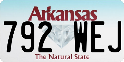 AR license plate 792WEJ